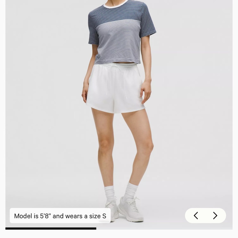 [Lululemon Athletica] Navy and White Striped Top size S